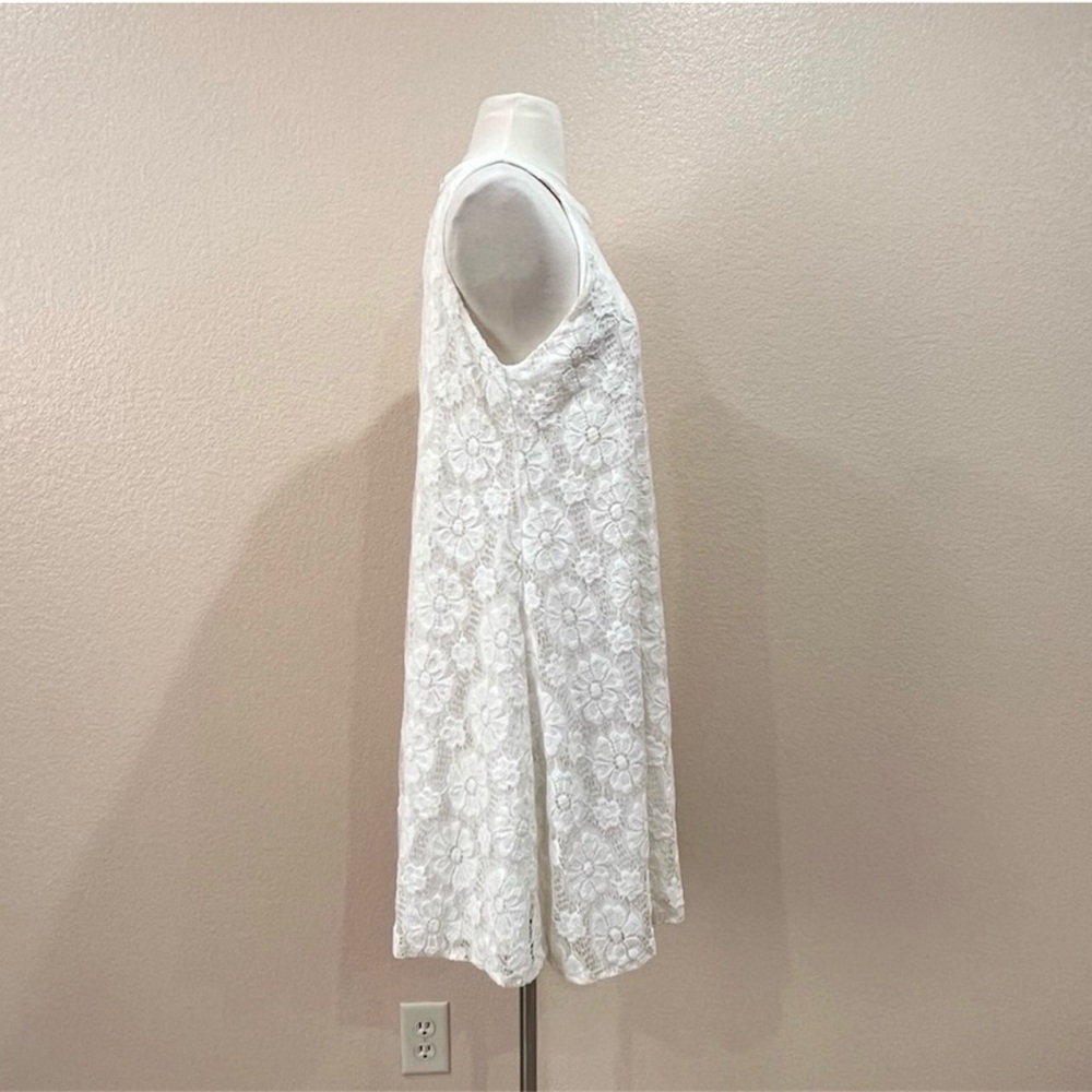 Altar’d State Ivory Floral Lace Calliel Halter Swing Dress Size Large - Picture 6 of 13
